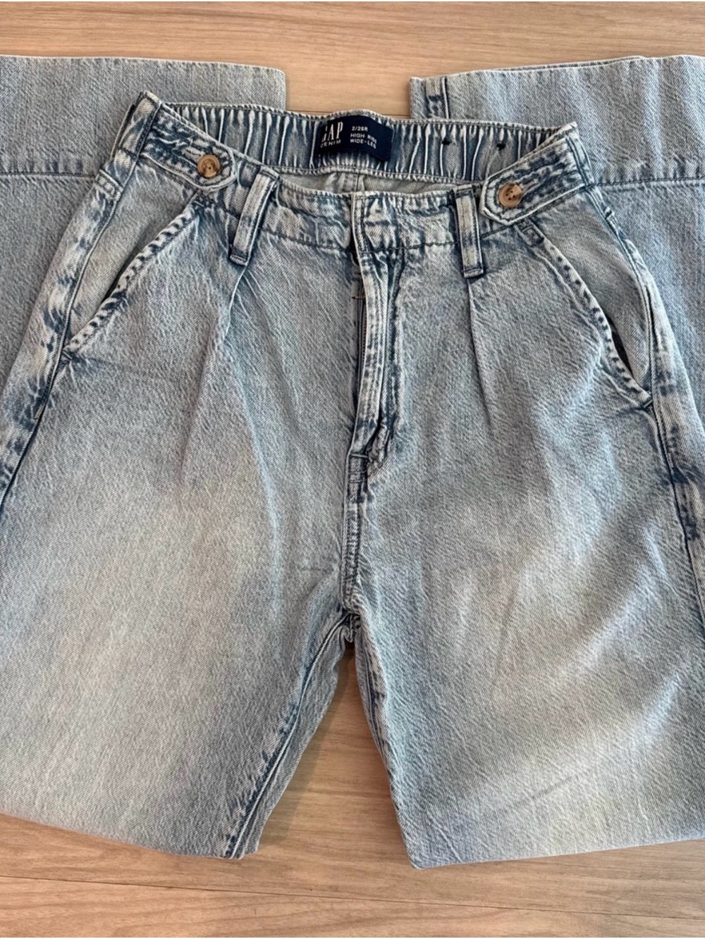 GAP size 2/26 Denim Soft High-Rise Wide Leg Elastic Waist Trouser Jeans